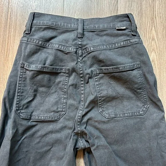 Mother The Wrapper Patch Springy Ankle Jeans in Faded Black Size 23